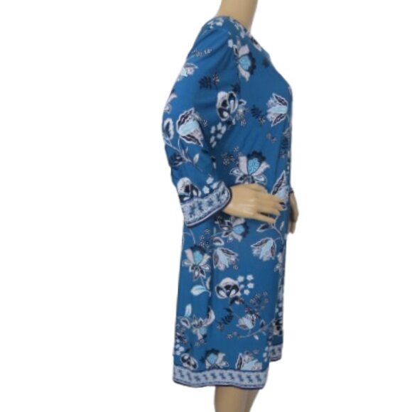 Sandra Darren Floral Dress in Teal Blue - Picture 4 of 7